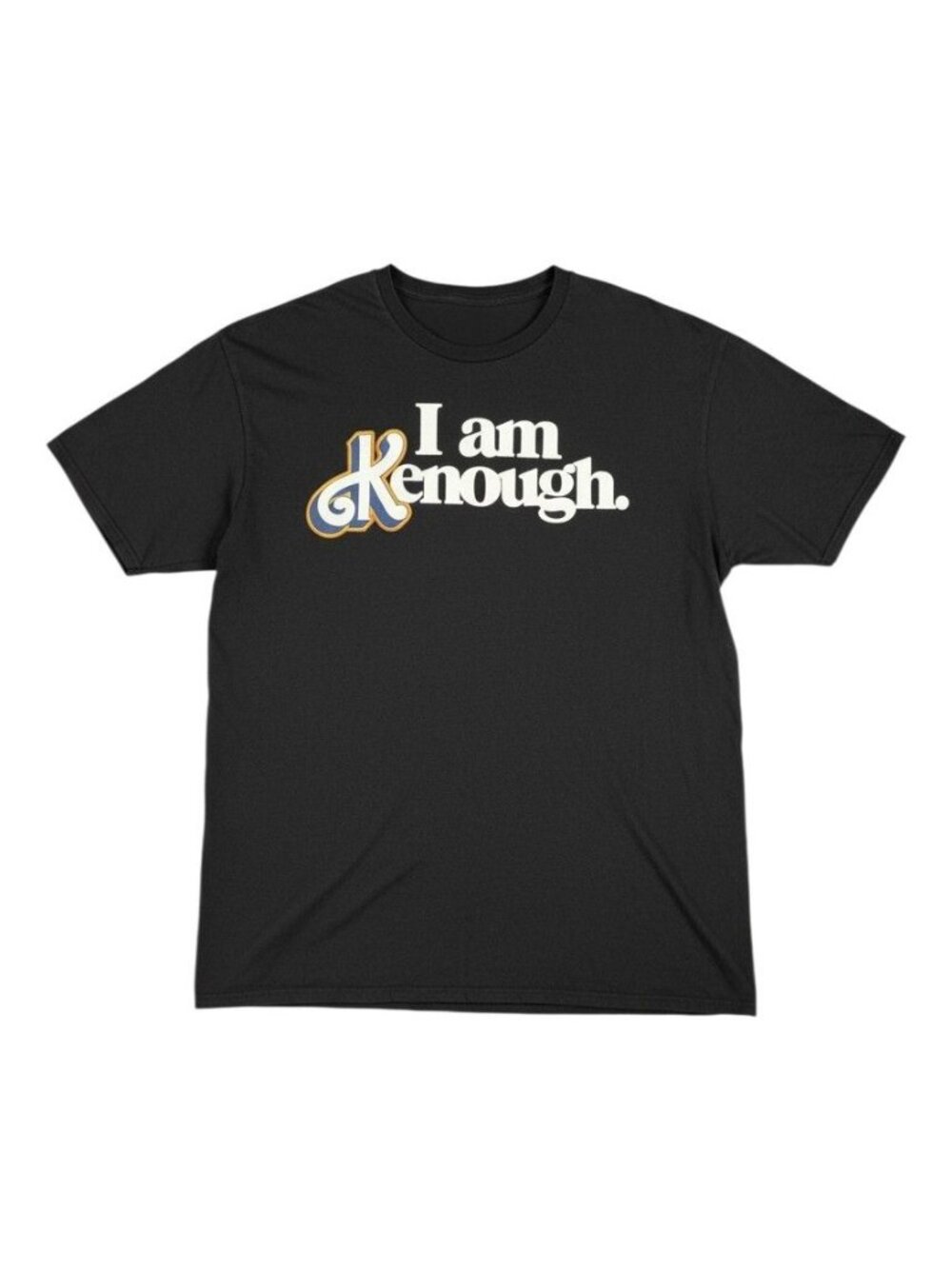 I Am Kenough Barbie Movie Logo Men Black Short Sleeve T-Shirt XL